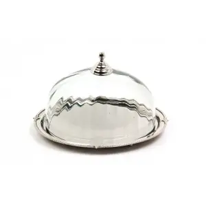 Lamedore optik cam nıkel oval kek standı 25.5x31x18.5 cm