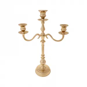 Lucky Art Gold 3Lü Şamdan 45 Cm