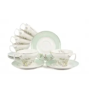 Mikasa Moor Bird Garden Yeşil 6 lı Kahve Fincan Seti 90 Cc