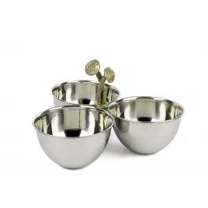 Mikasa Moor Gümüş Gold Mantarlı 3lü Çerezlik 26x16cm