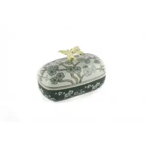 Mikasa Moor Yeşil Bahar Dalı Kapaklı Kutu 19x11x12cm