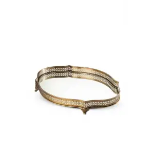 Selin Dekor Pirinç Tepsi 54*38 Cm