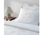 Ecocotton Lavena Çift Kişilik Nevresim Takımı Pamuk Saten 210 TC Krem-Kahve