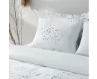 Ecocotton Lavena Çift Kişilik Nevresim Takımı Pamuk Saten 210 TC Krem-Lila