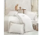 Ecocotton Ayliz Çift Kişilik Nevresim Takımı Organik Pamuk Saten Krem