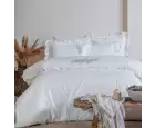 Ecocotton Vanya Çift Kişilik Nevresim Takımı Organik Pamuk Saten Krem