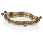 Lamedore Mırror Tray Antıque Brass 62x38x11 Cm