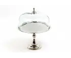 Lamedore optik cam yuvarlak nıkel ayaklı kek standı 28,5x28,5x35 cm
