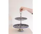 The Mia Corallo 2 Katlı Kek Pasta Servisi Mavi 27X22x31 Cm