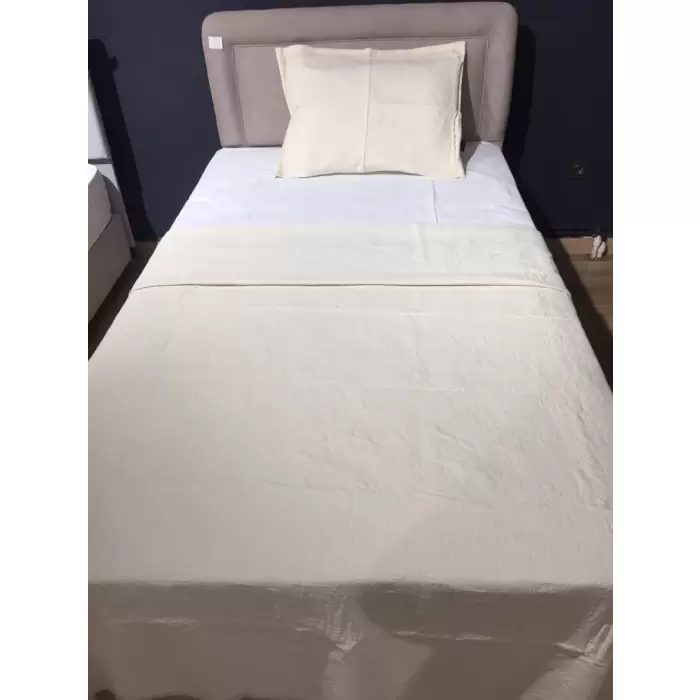 Rüya Pike Odamoda Tek Kişilik Krem Dantelli Yatak Örtüsü 180x260
