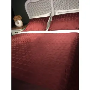 Rüya Pike Odamoda Bordo Pamuk Saten Yatak Örtüsü 250x260