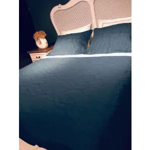 Rüya Pike Odamoda Petrol Mavisi Pamuk Yatak Örtüsü 250x260