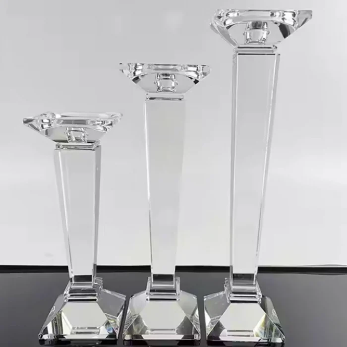 Aydınev 3lü Set Krıstal Şamdan 10x24 cm