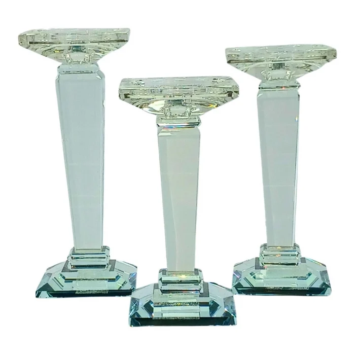 Aydınev 3lü Set Krıstal Şamdan 10x24 cm