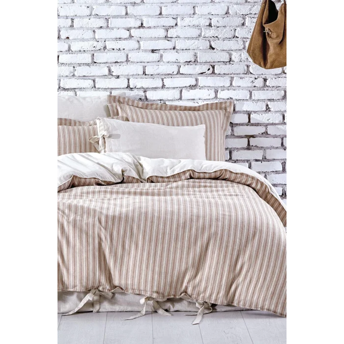 Ecocotton Ala Çift Kişilik Nevresim Takımı %100 Organik Pamuk Keten Terra