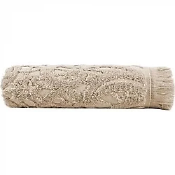 Ecocotton Elenora Banyo Havlusu %100 Pamuk Penye Jakalı Bej 85*150