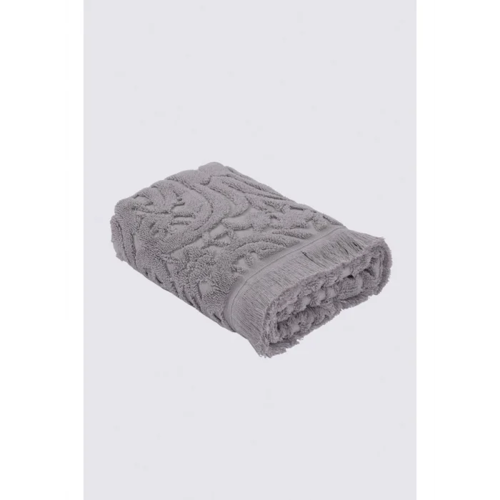 Ecocotton Elenora El Yüz Havlusu Penye Jakarlı Gri 50x90 Cm