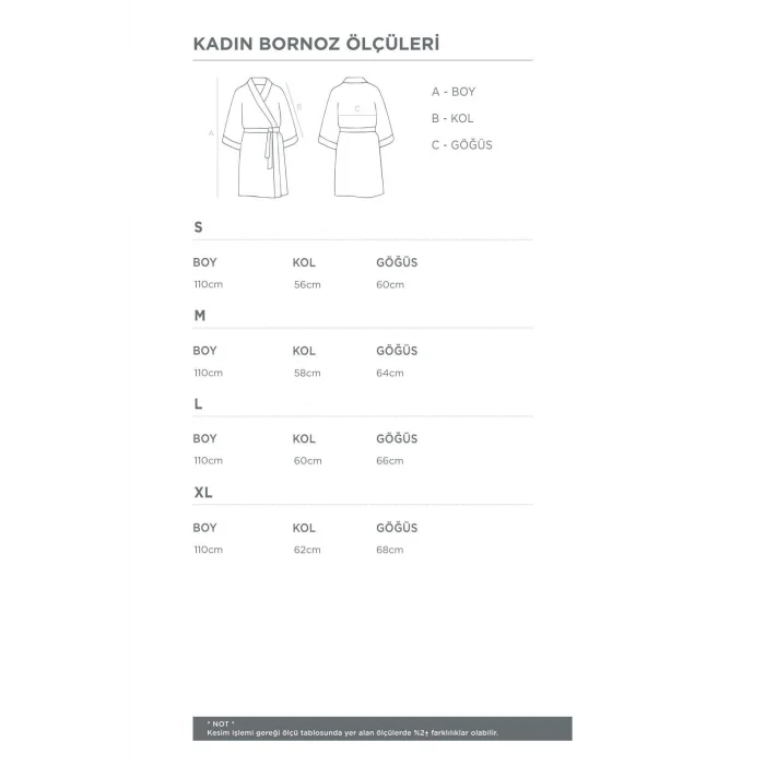 Ecocotton Muna Kadın Bornoz %100 Organik Pamuk Inject Bordo - Antrasit