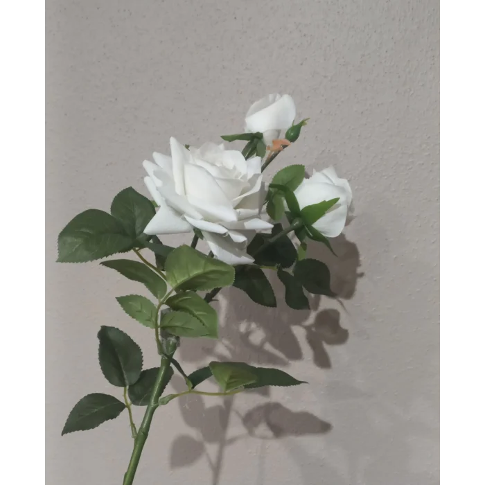 Koçaklar Yapay Beyaz 3*LÜ Islak Gül 73CM