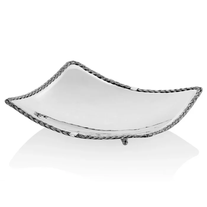 Lamedore Halatlı Büyük Boy Dekoratıf Kase 32X25X5 CM (12) Full Nıckel