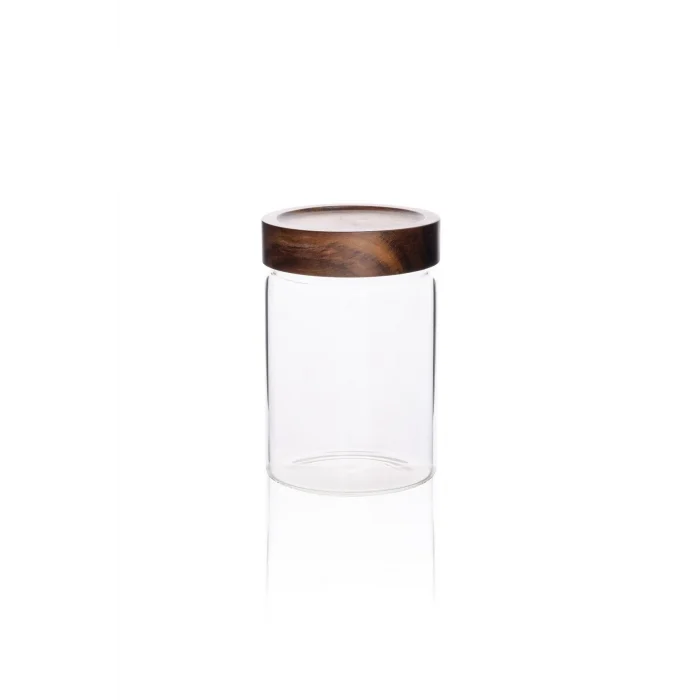 The Mia Akasya Yuvarlak Cam Kavanoz 850 ml