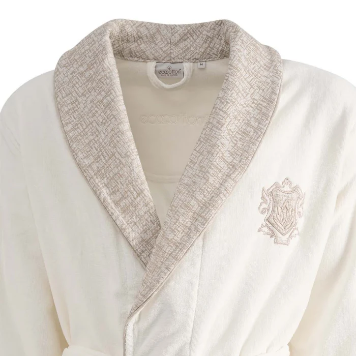 Ecocotton Vanya Aile Bornoz Seti Organik Pamuk Krem-Krem M/L