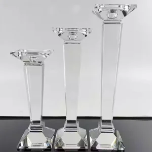 Aydınev 3lü Set Krıstal Şamdan 10x24 cm