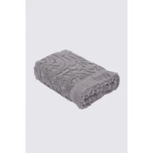 Ecocotton Elenora El Yüz Havlusu Penye Jakarlı Gri 50x90 Cm