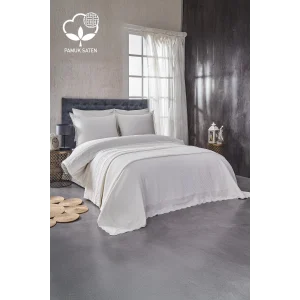 Nazik Home Sueno Dantelli Çift Kişilik 7 Parça Nevresim + Pike Set