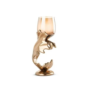 Selin Dekor Metal Döküm Alev Mumluk 40Cm