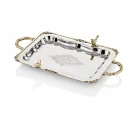 Lamedore Black Pearl Kuşlu Büyük Boy Düz Tepsi42X28X5 Cm