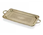 Lamedore black Pearl Sade Uzun Gold Tepsi 59x31x5 Cm