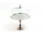 Lamedore Optik Cam Yuvarlak Nikel Ayaklı Kek Standı 28,5x28,5x35 cm
