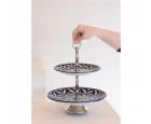 The Mia Corallo 2 Katlı Kek Pasta Servisi Mavi 27X22x31 Cm