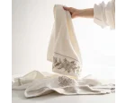 Ecocotton Vanya Aile Bornoz Seti Organik Pamuk Krem-Krem M/L