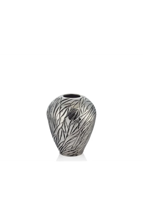 Lamedore Flower Vase Small Nıckell Antıque Vazo 25,5x30,5 cm