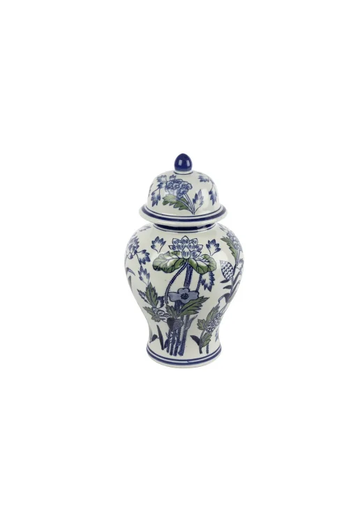 Mikasa Moor Blue Blanc Kapaklı Küp 18x32cm