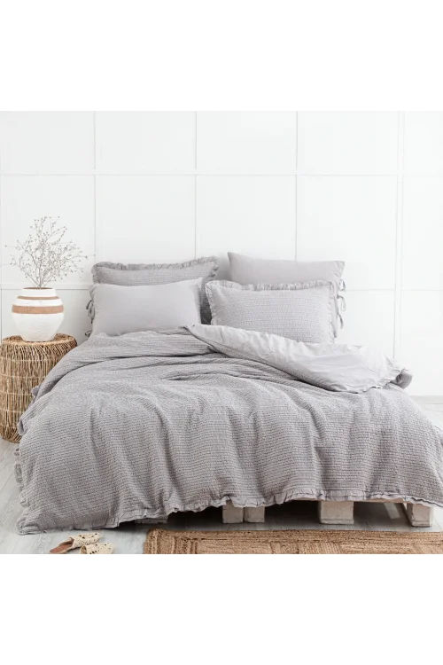 Ecocotton Ayda Çift Kişilik Nevresim Takımı Organik Pamuk Gri