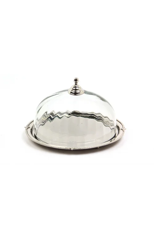Lamedore Optik cam nıkel oval kek standı 25.5x31x18.5 cm