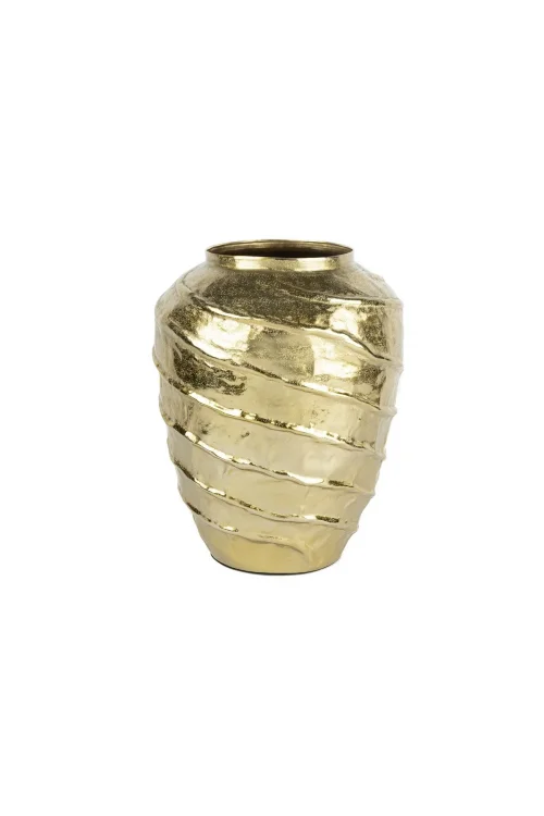 Mikasa Moor Shiny Gold Spiral Küp Metal Vazo 32x39cm