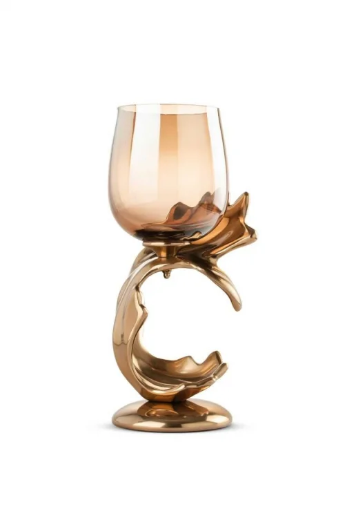 Selin Dekor Metal Döküm Alev Mumluk 34Cm