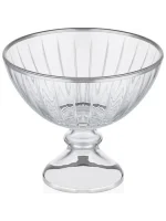 Decorium Accademia Platin Yaldızlı 23,5 cm Ayaklı Cam Kase