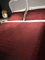 Rüya Pike Odamoda Bordo Pamuk Saten Yatak Örtüsü 250x260