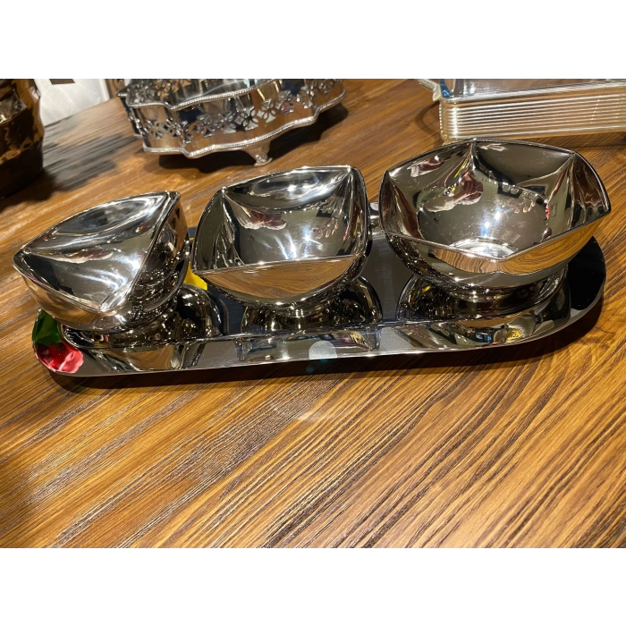 Lamedore Bowls 3 lü Kase ve Tepsi Seti 35*15 cm
