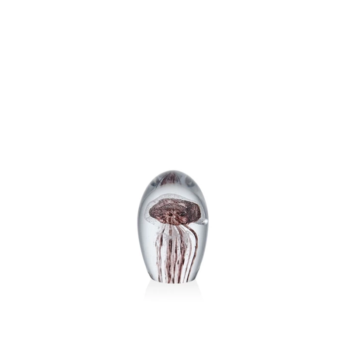 Lamedore Jellyfish Brown Bordeaux Glass Cam Dekor 7x7x12 Cm