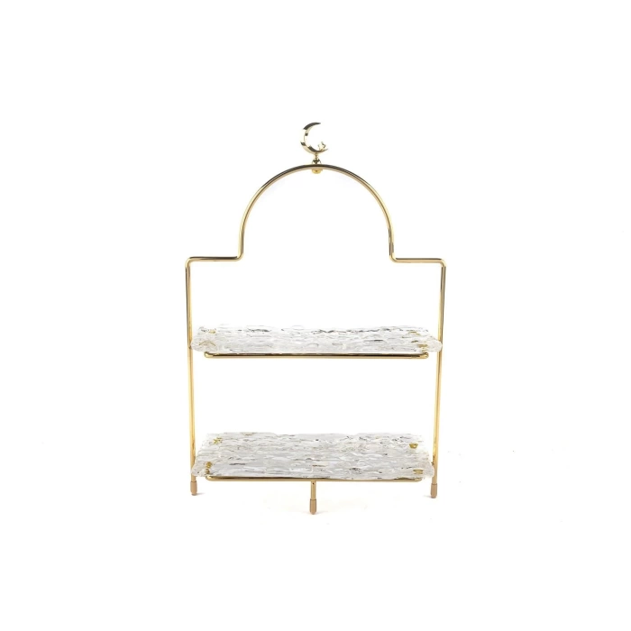 Mikasa Moor Gümüş 2 Katlı Cam Servis 26*10*40 cm