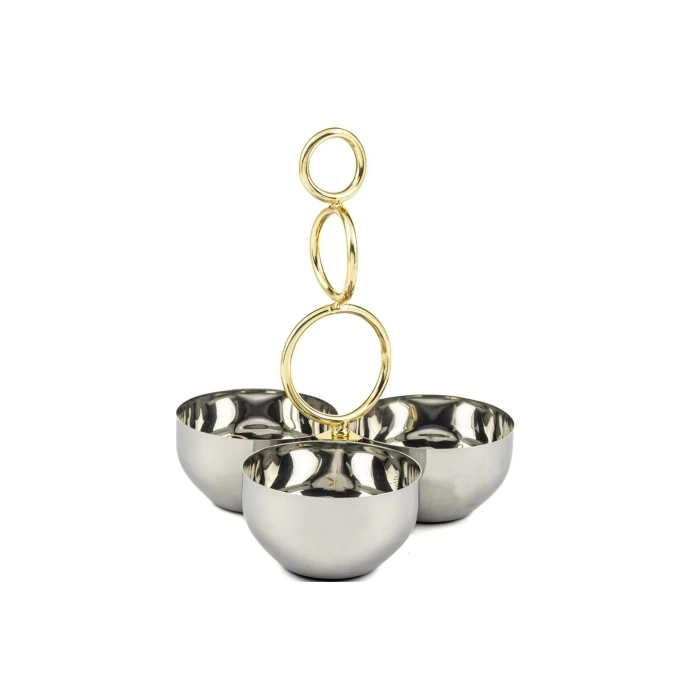 Mikasa Moor Gümüş Gold 3 lü Çerezlik 20*20*7 cm