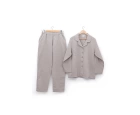Ecocotton Melsa Erkek Pijama Takımı %100 Organik Pamuk Müslin Açık Gri