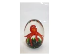 Lamedore Octopus Red Green Glass Cam Dekor 9x9x11 Cm