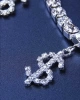 Kadın Dolar Sallantılı Model Gümüş Kristal Zirkon Taşlı Pırlanta Kararmaz Ayak Halhalı
